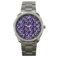 Skulls pattern  Sport Metal Watch