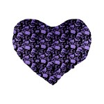Skulls pattern  Standard 16  Premium Heart Shape Cushions Front