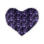 Skulls pattern  Standard 16  Premium Heart Shape Cushions Back
