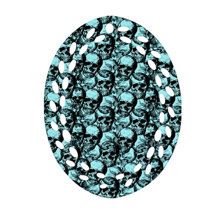 Skulls pattern  Oval Filigree Ornament (Two Sides)