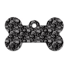 Skulls Pattern  Dog Tag Bone (one Side) by Valentinaart