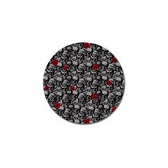 Skulls And Roses Pattern  Golf Ball Marker (10 Pack) by Valentinaart