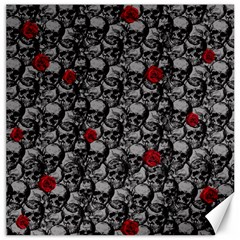 Skulls And Roses Pattern  Canvas 16  X 16   by Valentinaart