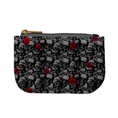 Skulls And Roses Pattern  Mini Coin Purses by Valentinaart