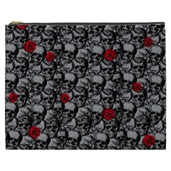 Skulls And Roses Pattern  Cosmetic Bag (xxxl)  by Valentinaart