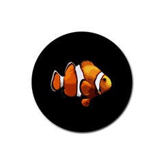 Clown Fish Rubber Round Coaster (4 Pack)  by Valentinaart