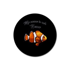 Clown Fish Rubber Coaster (round)  by Valentinaart
