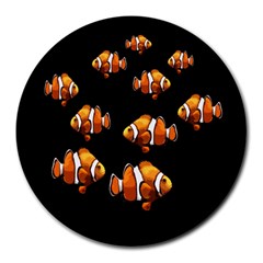 Clown Fish Round Mousepads by Valentinaart