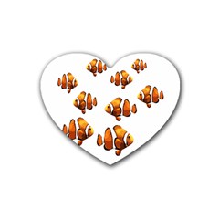 Clown Fish Heart Coaster (4 Pack)  by Valentinaart