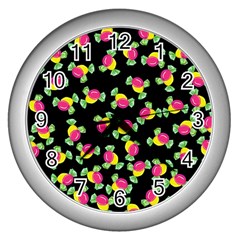 Candy Pattern Wall Clocks (silver) 