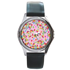 Candy pattern Round Metal Watch