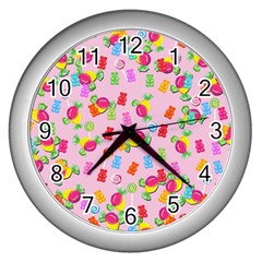 Candy pattern Wall Clocks (Silver) 