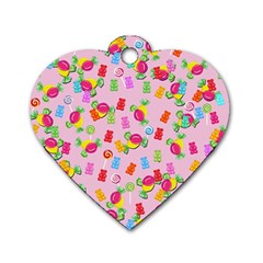 Candy pattern Dog Tag Heart (Two Sides)