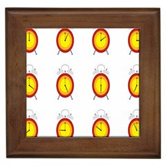 Alarm Clock Time Circle Orange Hour Framed Tiles
