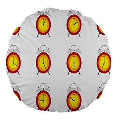 Alarm Clock Time Circle Orange Hour Large 18  Premium Flano Round Cushions by Mariart