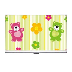 Animals Bear Flower Floral Line Red Green Pink Yellow Sunflower Star Business Card Holders