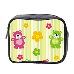 Animals Bear Flower Floral Line Red Green Pink Yellow Sunflower Star Mini Toiletries Bag 2-side