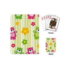 Animals Bear Flower Floral Line Red Green Pink Yellow Sunflower Star Playing Cards (mini) 