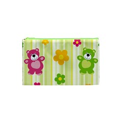 Animals Bear Flower Floral Line Red Green Pink Yellow Sunflower Star Cosmetic Bag (xs)
