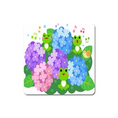 Animals Frog Face Mask Green Flower Floral Star Leaf Music Square Magnet by Mariart