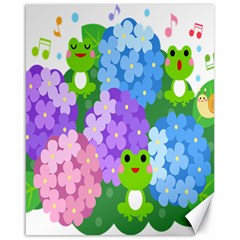 Animals Frog Face Mask Green Flower Floral Star Leaf Music Canvas 16  X 20  