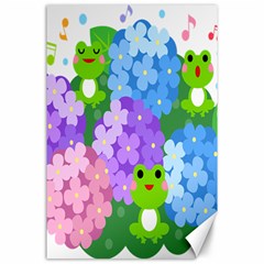 Animals Frog Face Mask Green Flower Floral Star Leaf Music Canvas 24  X 36  by Mariart