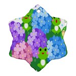 Animals Frog Face Mask Green Flower Floral Star Leaf Music Snowflake Ornament (Two Sides) Front