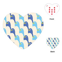 Animals Penguin Ice Blue White Cool Bird Playing Cards (heart)  by Mariart