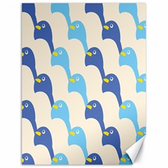 Animals Penguin Ice Blue White Cool Bird Canvas 18  X 24   by Mariart