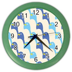 Animals Penguin Ice Blue White Cool Bird Color Wall Clocks by Mariart