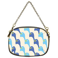 Animals Penguin Ice Blue White Cool Bird Chain Purses (two Sides)  by Mariart