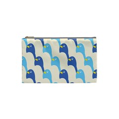 Animals Penguin Ice Blue White Cool Bird Cosmetic Bag (small)  by Mariart