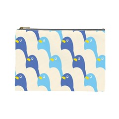 Animals Penguin Ice Blue White Cool Bird Cosmetic Bag (large)  by Mariart