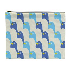 Animals Penguin Ice Blue White Cool Bird Cosmetic Bag (xl) by Mariart