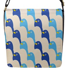 Animals Penguin Ice Blue White Cool Bird Flap Messenger Bag (s) by Mariart