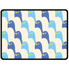 Animals Penguin Ice Blue White Cool Bird Double Sided Fleece Blanket (large)  by Mariart