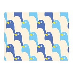 Animals Penguin Ice Blue White Cool Bird Double Sided Flano Blanket (mini)  by Mariart