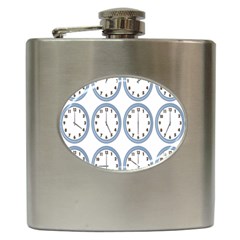 Alarm Clock Hour Circle Hip Flask (6 Oz) by Mariart