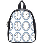 Alarm Clock Hour Circle School Bags (Small)  Front