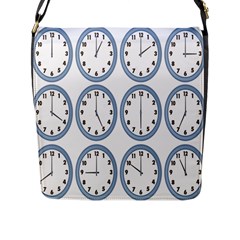 Alarm Clock Hour Circle Flap Messenger Bag (l)  by Mariart