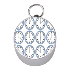 Alarm Clock Hour Circle Mini Silver Compasses by Mariart