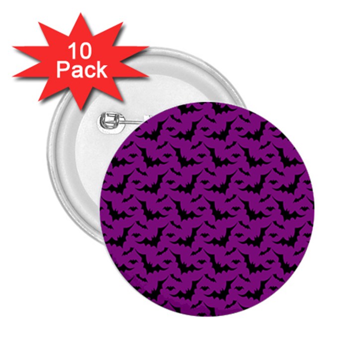 Animals Bad Black Purple Fly 2.25  Buttons (10 pack) 