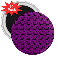 Animals Bad Black Purple Fly 3  Magnets (10 Pack) 
