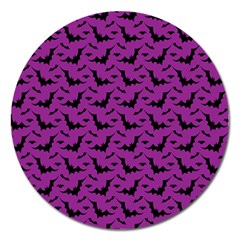 Animals Bad Black Purple Fly Magnet 5  (round)