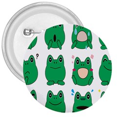 Animals Frog Green Face Mask Smile Cry Cute 3  Buttons by Mariart