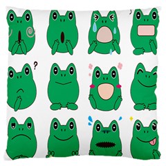 Animals Frog Green Face Mask Smile Cry Cute Large Flano Cushion Case (two Sides) by Mariart