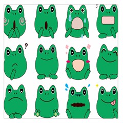 Animals Frog Green Face Mask Smile Cry Cute Large Satin Scarf (square) by Mariart