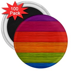 Wooden Plate Color Purple Red Orange Green Blue 3  Magnets (100 Pack)