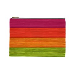 Wooden Plate Color Purple Red Orange Green Blue Cosmetic Bag (large) 
