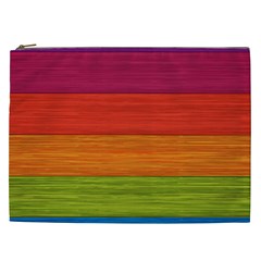 Wooden Plate Color Purple Red Orange Green Blue Cosmetic Bag (xxl) 